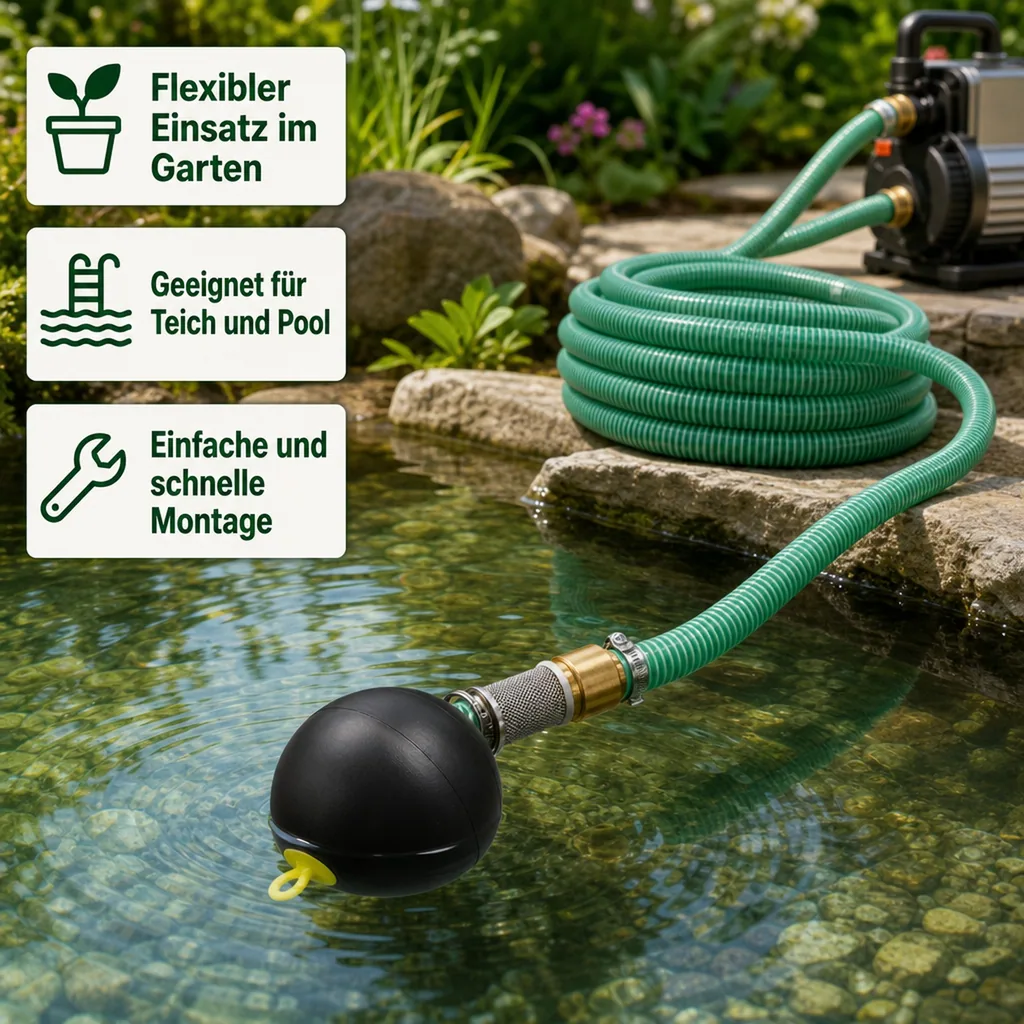 Saug und Druckschlauch Set mit 1" AG Doppelnippel, 1 Zoll, 6m, mit schwimmender Entnahme