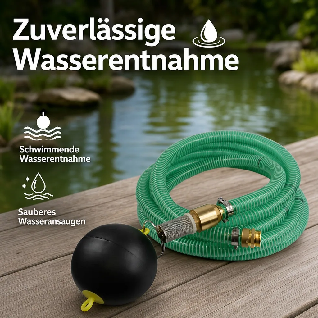 Saug und Druckschlauch Set mit 1" AG Doppelnippel, 1 Zoll, 6m, mit schwimmender Entnahme