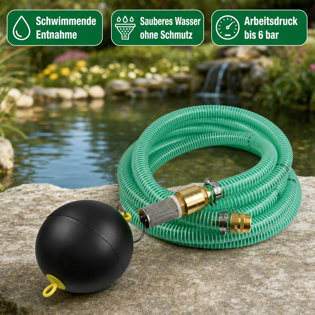 Saug und Druckschlauch 1 Zoll, Set mit Schwimmender Entnahme