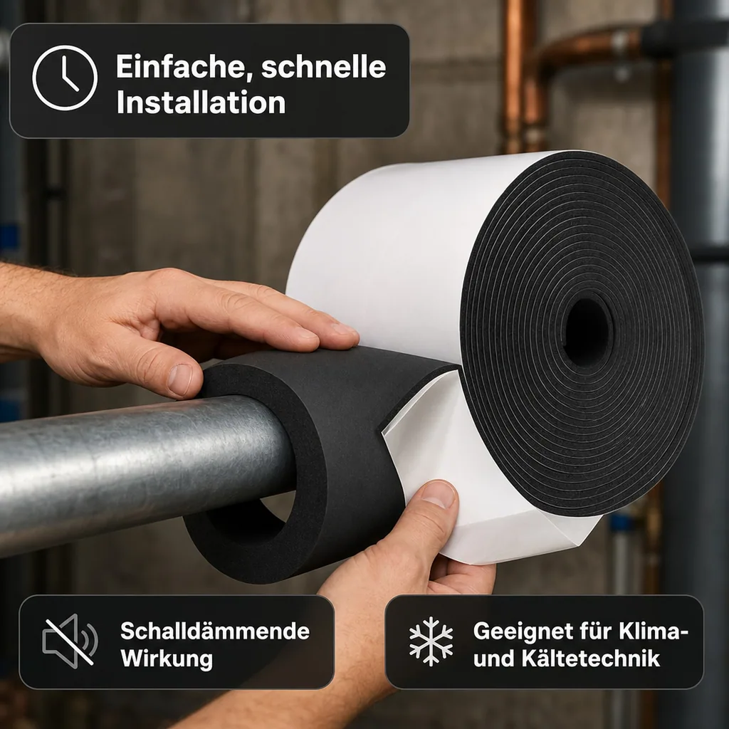 Rohrisolierung selbstklebend, Isoliermatte, Dämmmatte - INSUL ROLL XT 19mm
