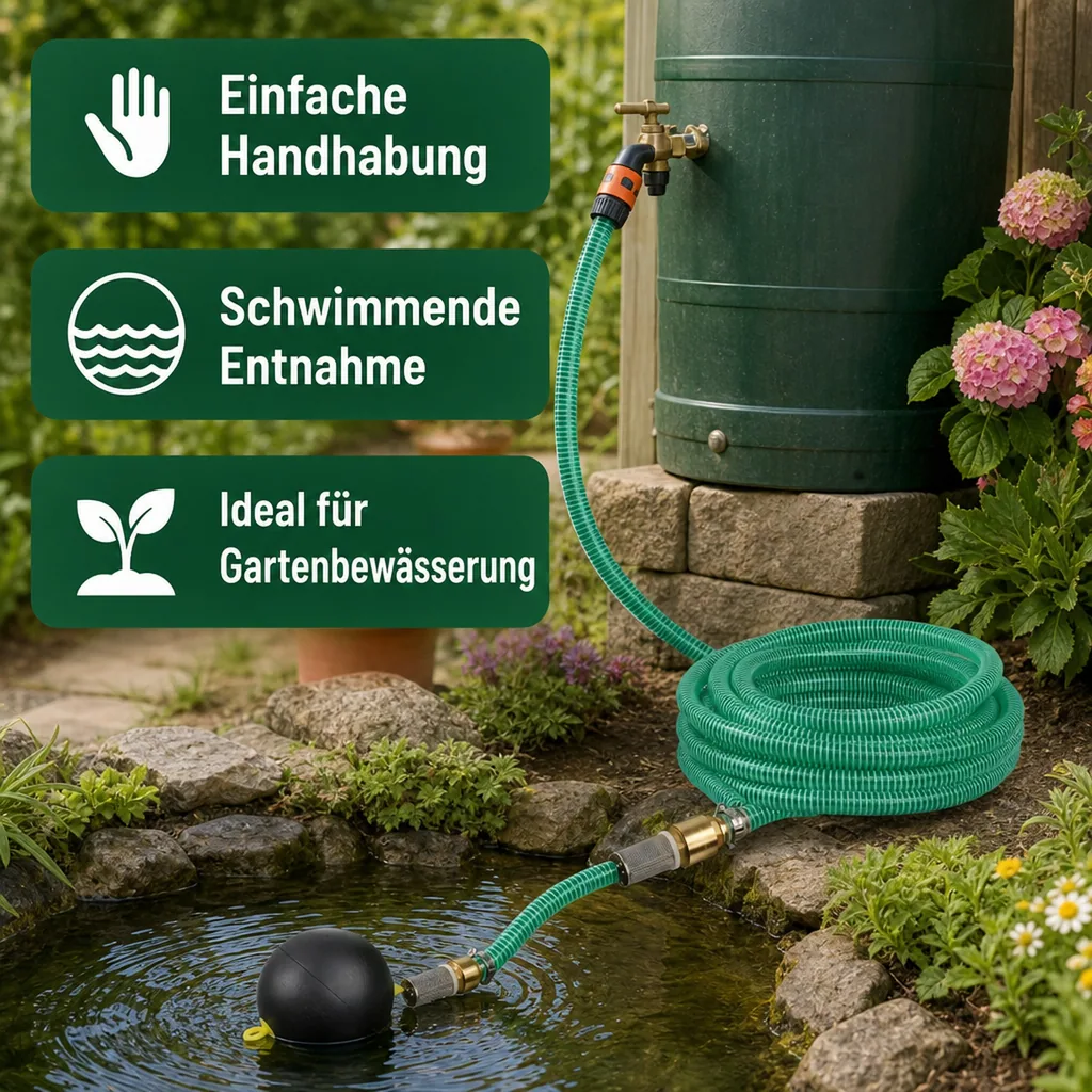 Druckschlauch 1 Zoll Set, Saug Druckschlauch 25m mit Entnahme
