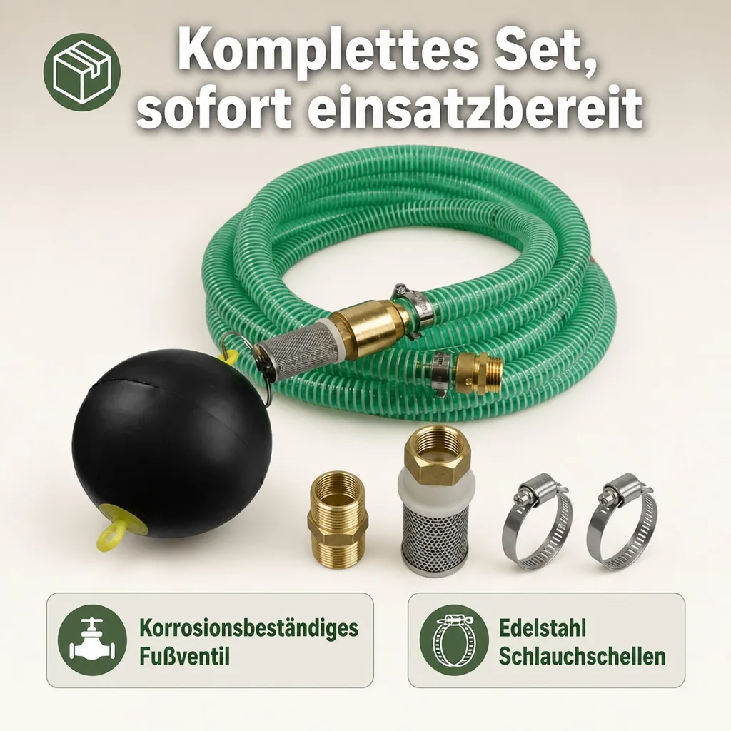 Schwimmende Entnahme Set, Saug Druckschlauch 1 Zoll, 2m mit Zubehör
