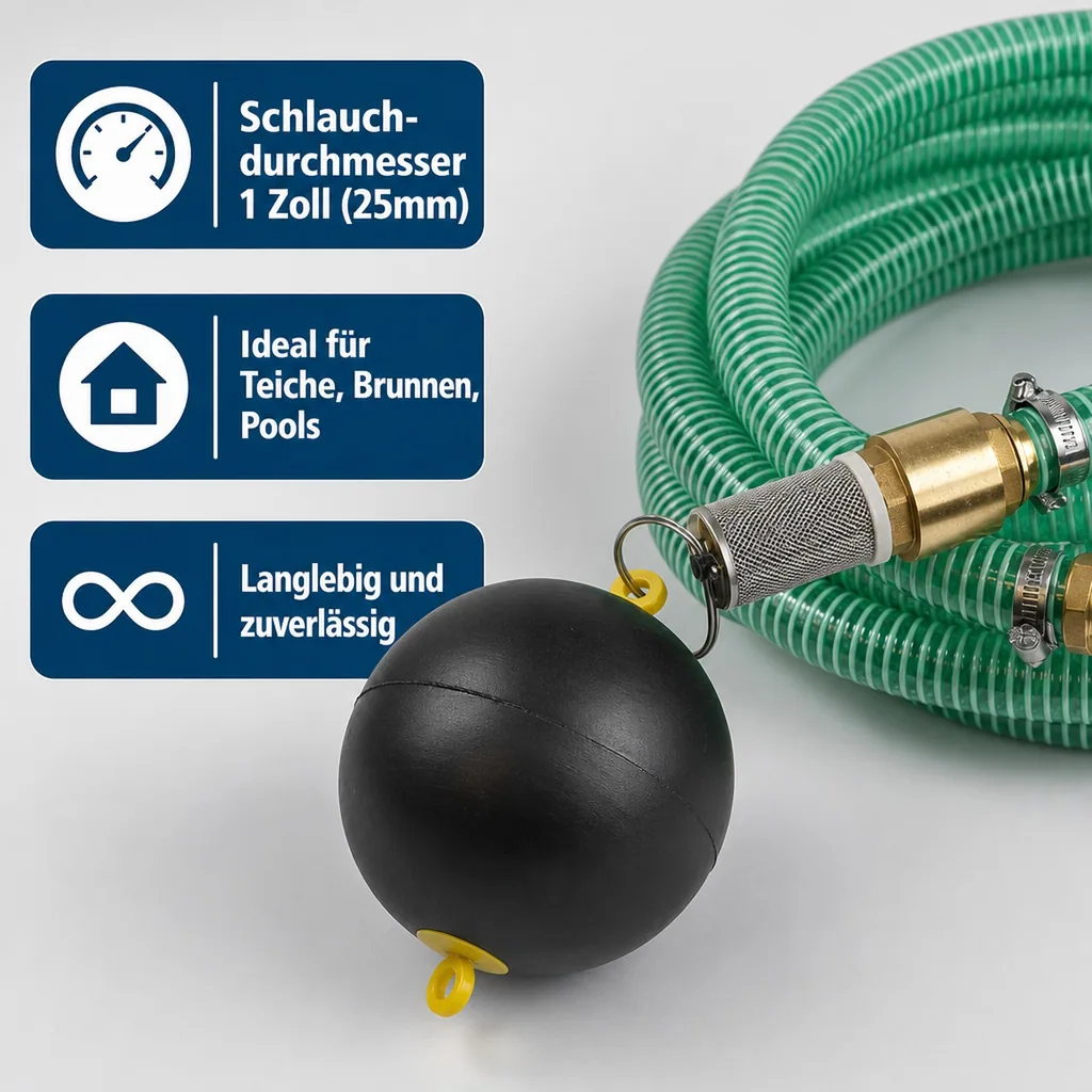 Schwimmende Entnahme Set, Saug Druckschlauch 1 Zoll, 2m mit Zubehör