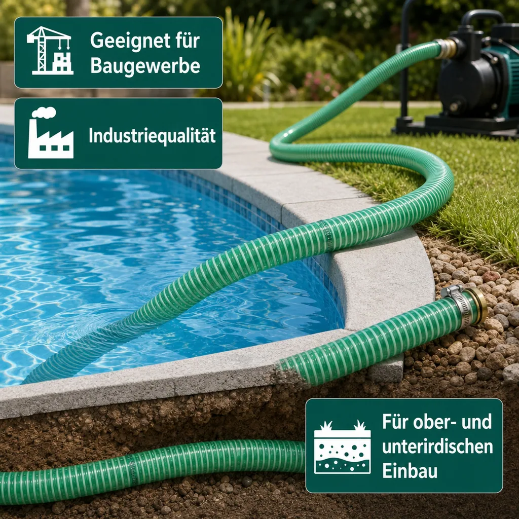 1"/25mm Saug- + Druckschlauch mit 1" AG Schlauchtülle + 1" IG 2/3 Verschraubung 10m