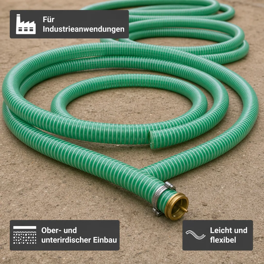 1"/25mm Saug- + Druckschlauch mit 1" AG Schlauchtülle + 1" IG 2/3 Verschraubung 20m