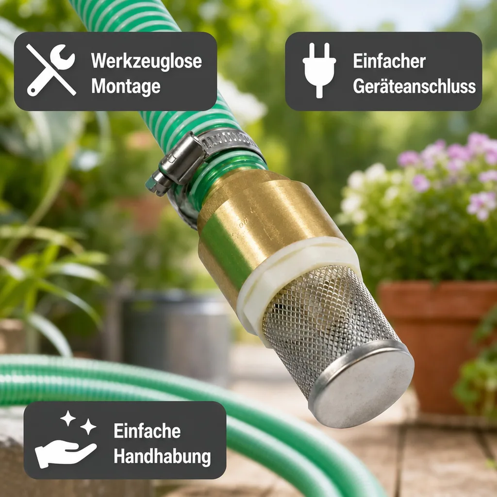Druckschlauch 1 Zoll, Saug- und Druckschlauch Set 7m, Saugkorb mit Rückschlagventil