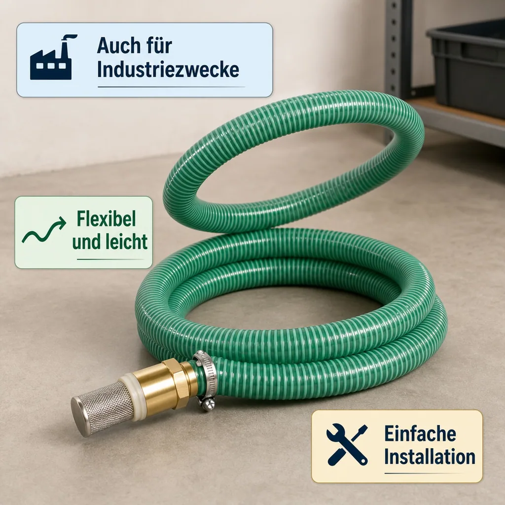 Druckschlauch 1 Zoll Set, Saug- Druckschlauch 7m, Industrie Qualität