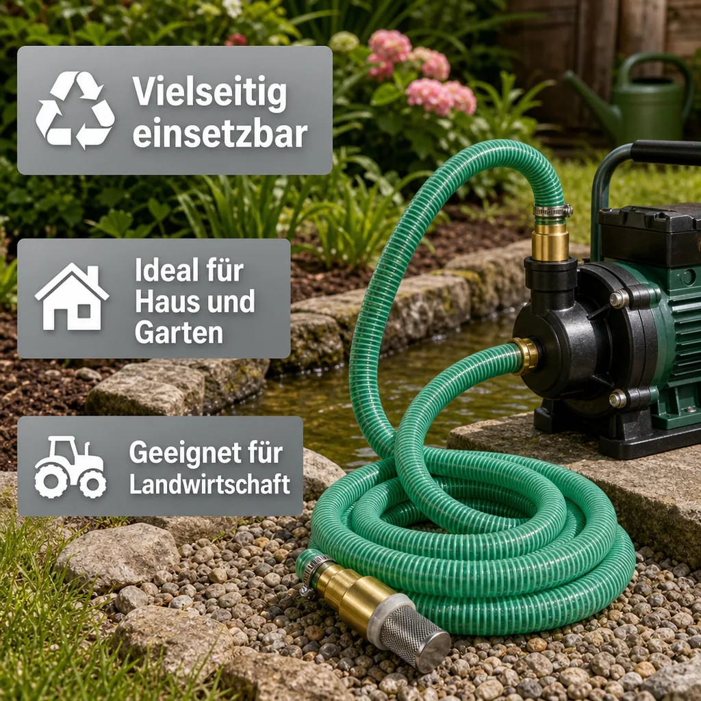 Druckschlauch 1 Zoll Set, Saug- Druckschlauch 7m, Industrie Qualität