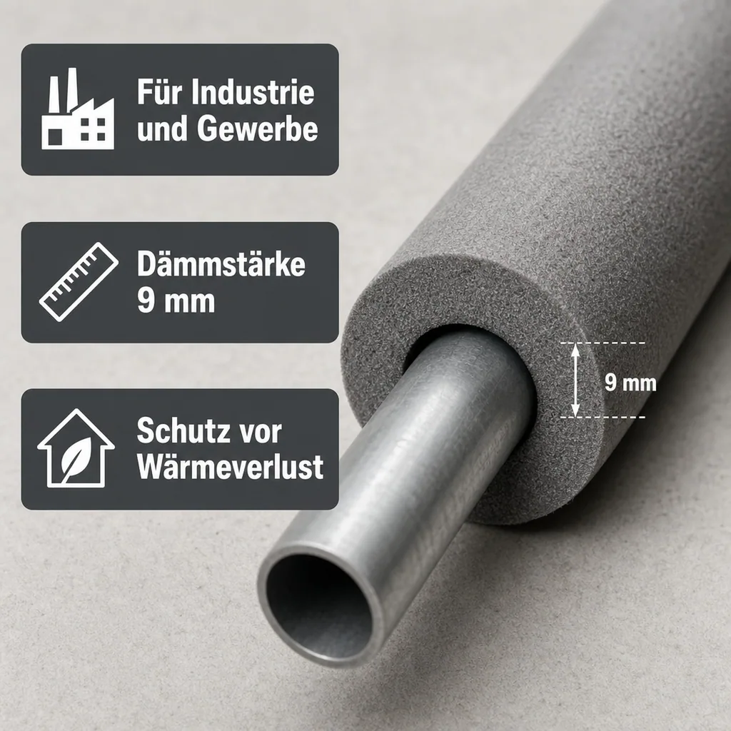 Rohrisolierung 42mm, Isolierschlauch, Rohrdämmung, grau