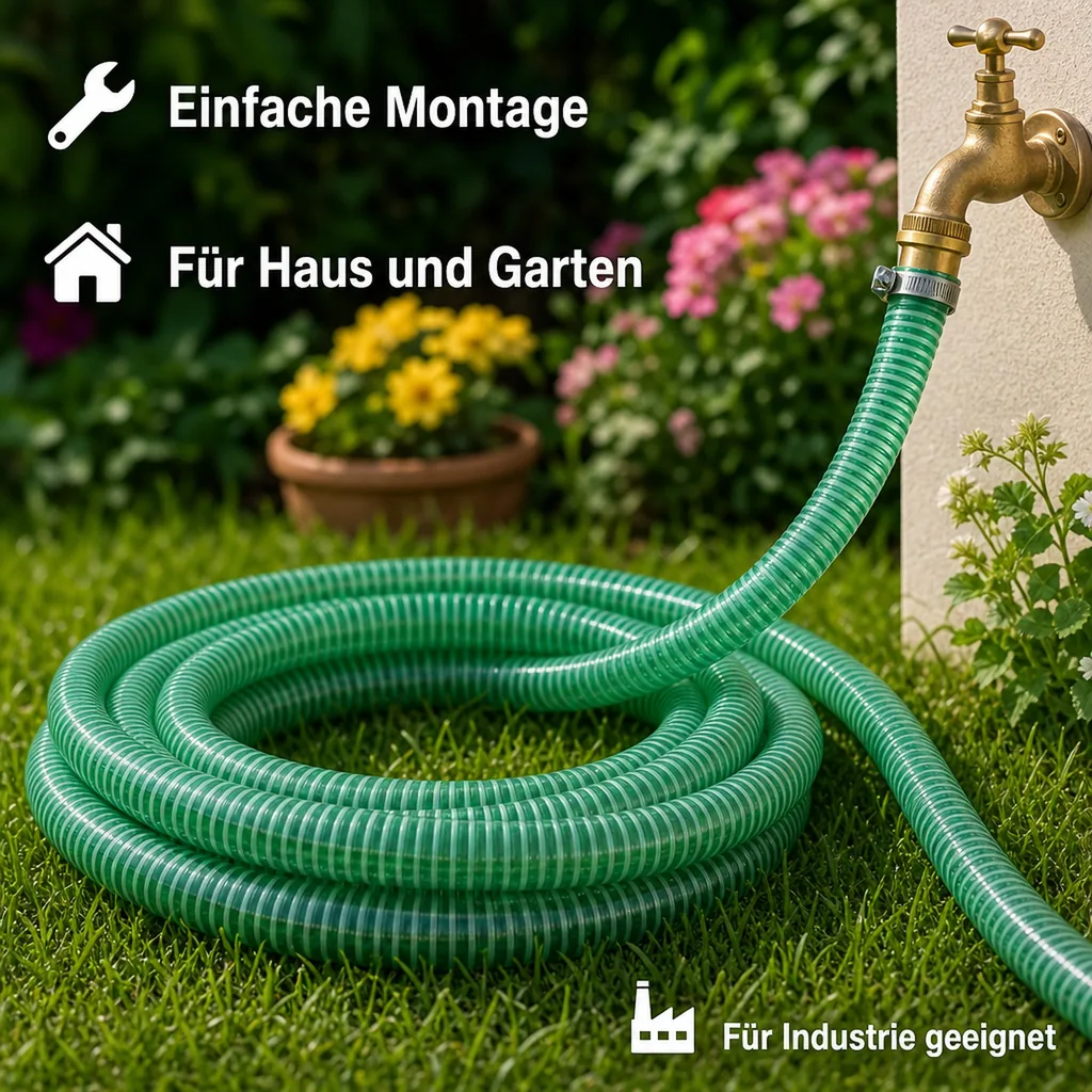 Druckschlauch 1 Zoll, Saug Druckschlauch, 20m, mit Schlauchverschraubung