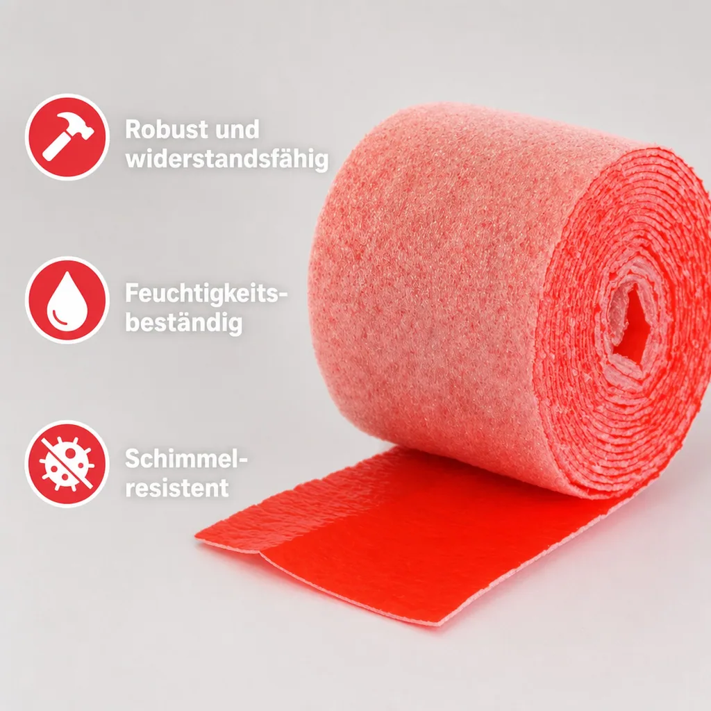 Rohrisolierung, Wickelband, 100mm breit, PE-Schutzfolie, Rot