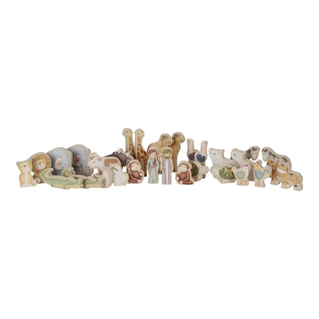 Little Dutch Spielset Arche Noah: Holzspielzeug mit Figuren & Boot - Holzspielzeug & Geschichtenerzählen
