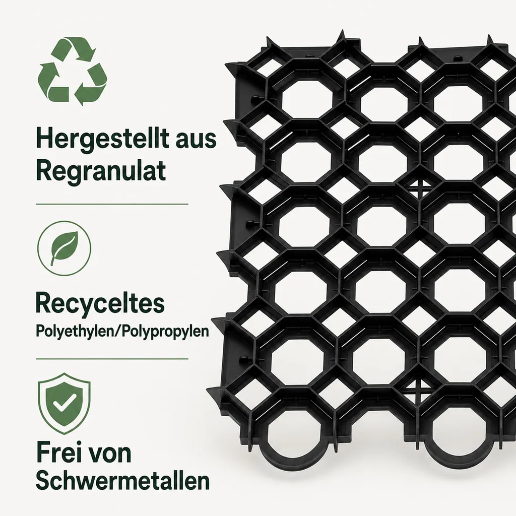 Kunststoff Rasengitter, Menge: 1 Stück; Farbe: Schwarz