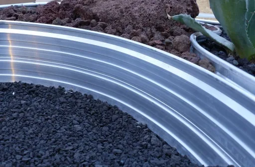 Baumring aus Alu Höhe 140 mm Durchmesser 0.6 m | Baumumrandung | Pflanzringe | Beeteinfassung | Rasenkante