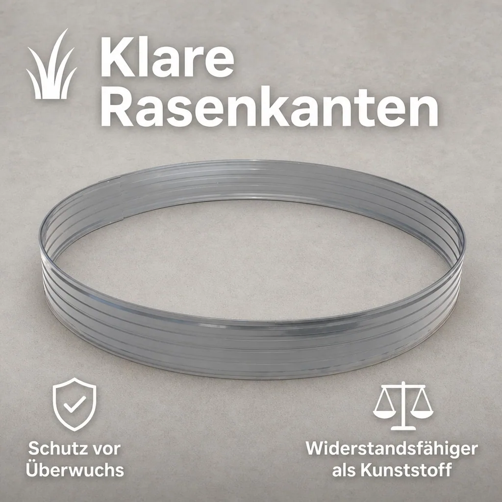 Baumring aus Alu Höhe 140 mm Durchmesser 0.6 m | Baumumrandung | Pflanzringe | Beeteinfassung | Rasenkante