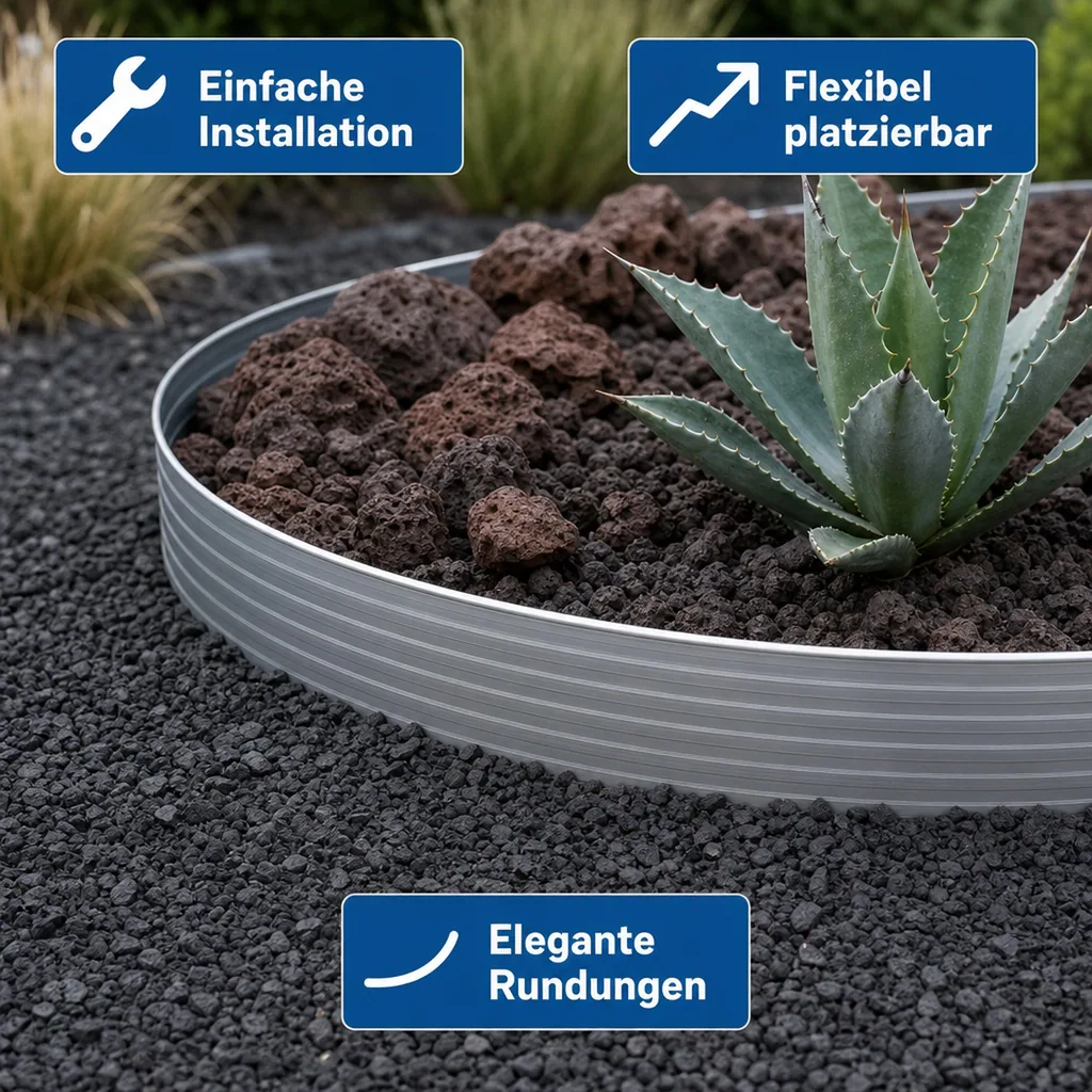Baumring aus Alu Höhe 140 mm Durchmesser 0.6 m | Baumumrandung | Pflanzringe | Beeteinfassung | Rasenkante