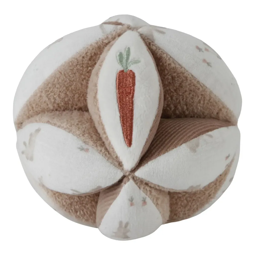 Little Dutch Greifball Baby Bunny - Activity Ball mit Rassel, Texturen & Little Farm Design
