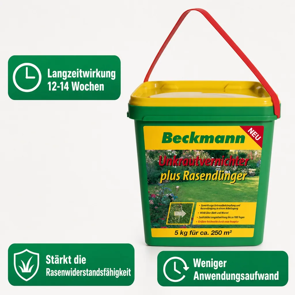 Rasendünger mit Unkrautvernichter, 5 kg Langzeitwirkung für 250m²