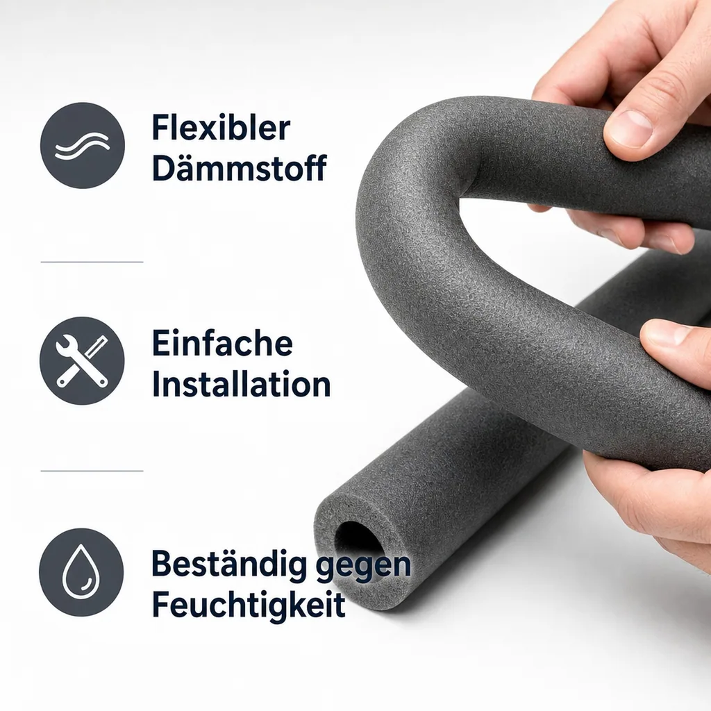 Rohrisolierung 28mm, Isolierschlauch Heizung, 2m Rohrdämmung