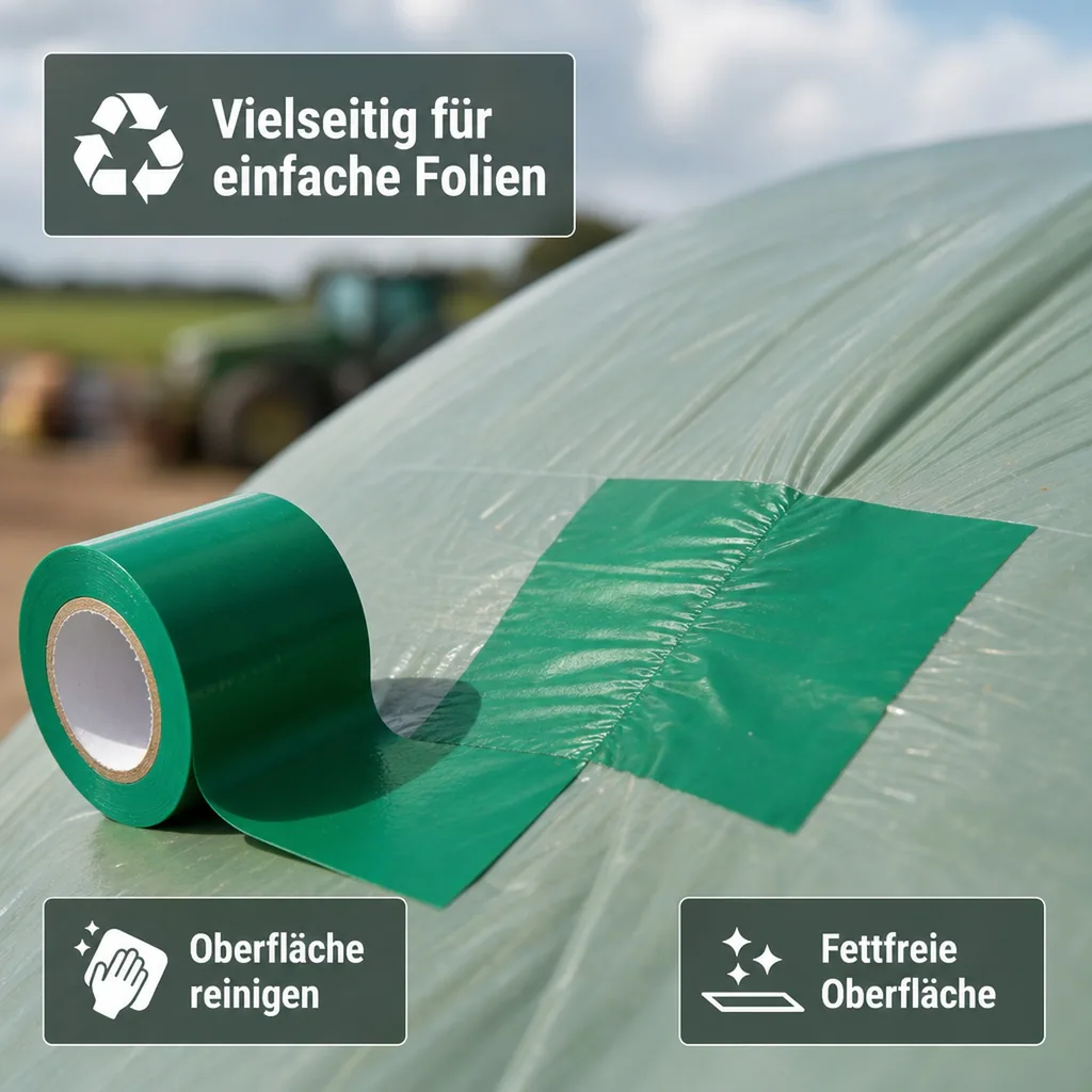 0,1 x 10m grün Siloklebeband Reparaturband UV stabil