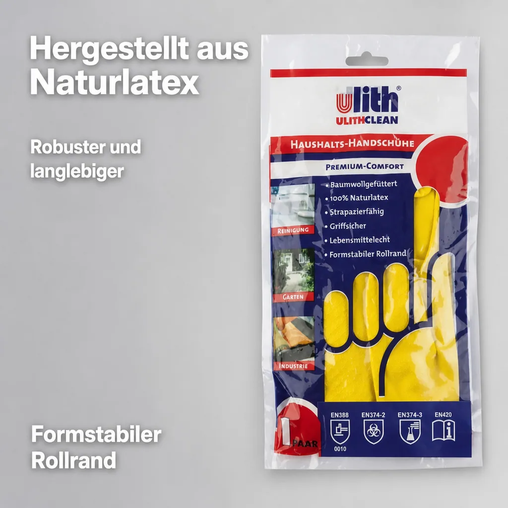 Haushaltshandschuhe, Gummihandschuhe, Premium Comfort Größe L gelb