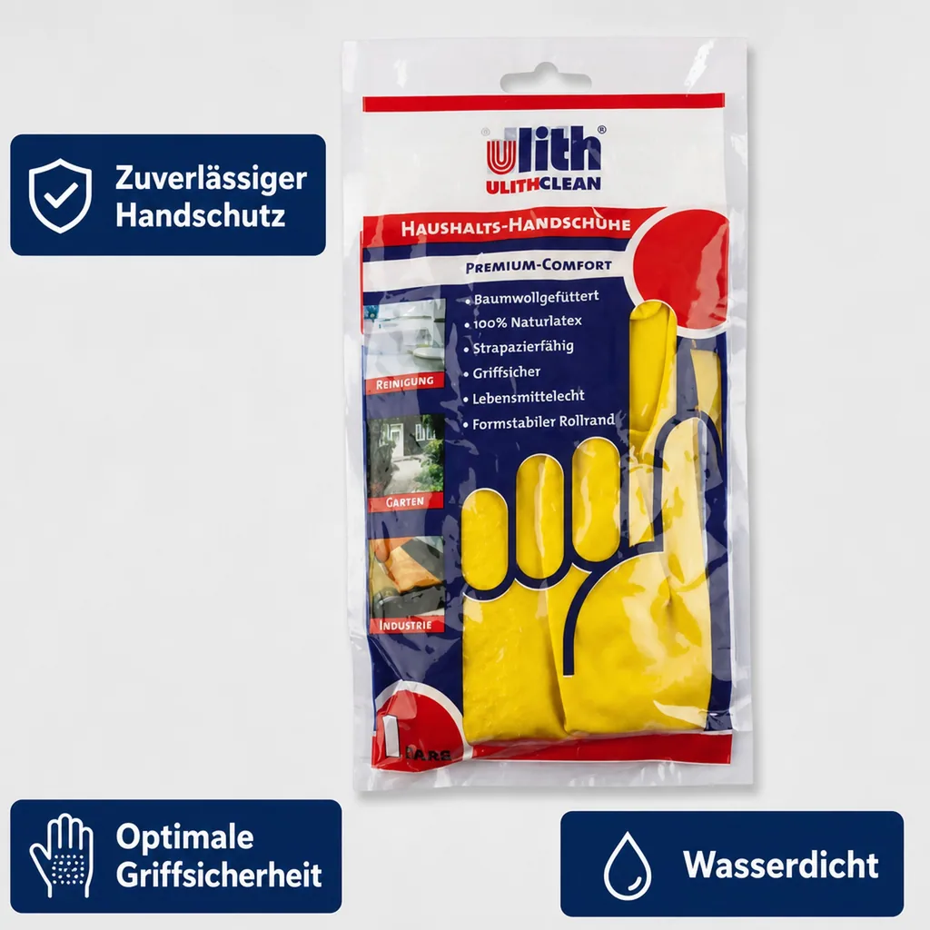 Haushaltshandschuhe, Gummihandschuhe, Premium Comfort Größe L gelb