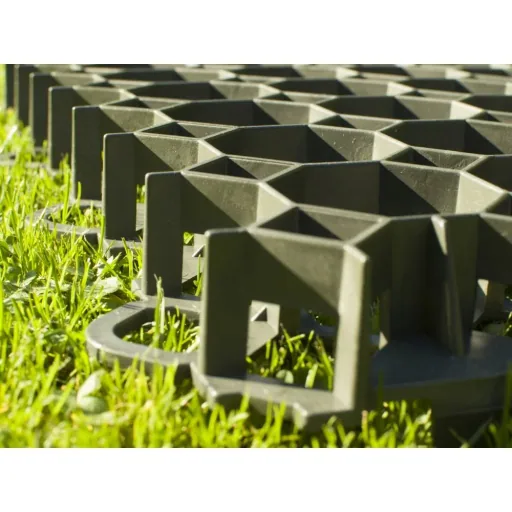 Rasengitter, Kunststoff Rasengitter, befahrbar, schwarz, 49,2x49,2x3,9cm