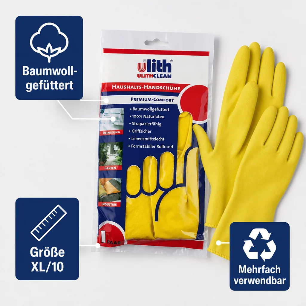 Haushaltshandschuhe Premium-Comfort Größe XL/10 gelb