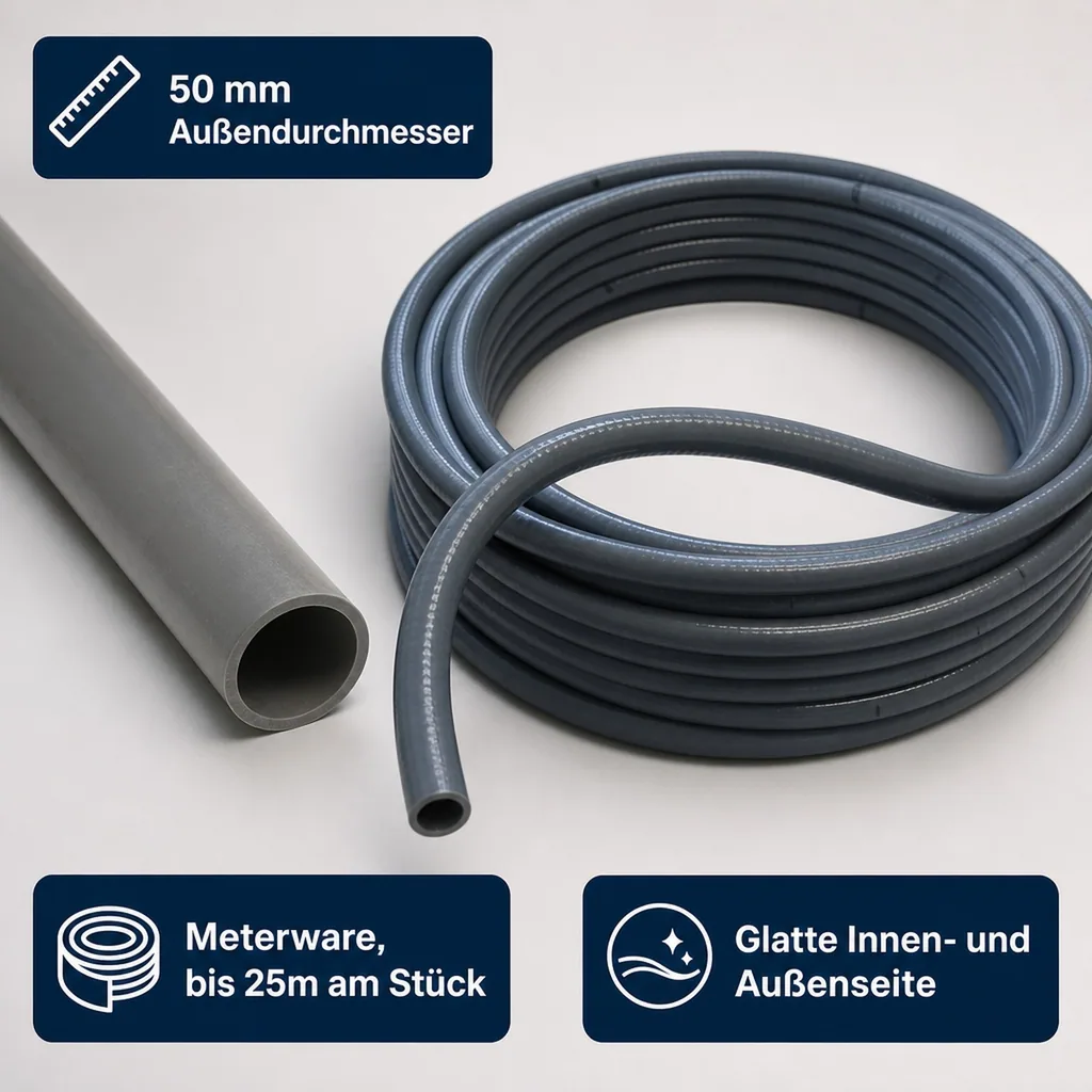 PVC Klebe- Flexschlauch 50 mm Aussendurchmesser