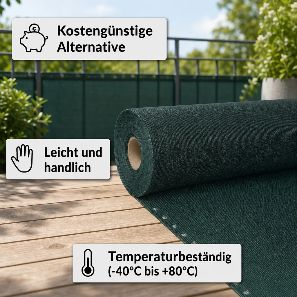 Sichtschutznetz, Windschutznetz, 1,8m x 7m, HDPE, Zaunblende