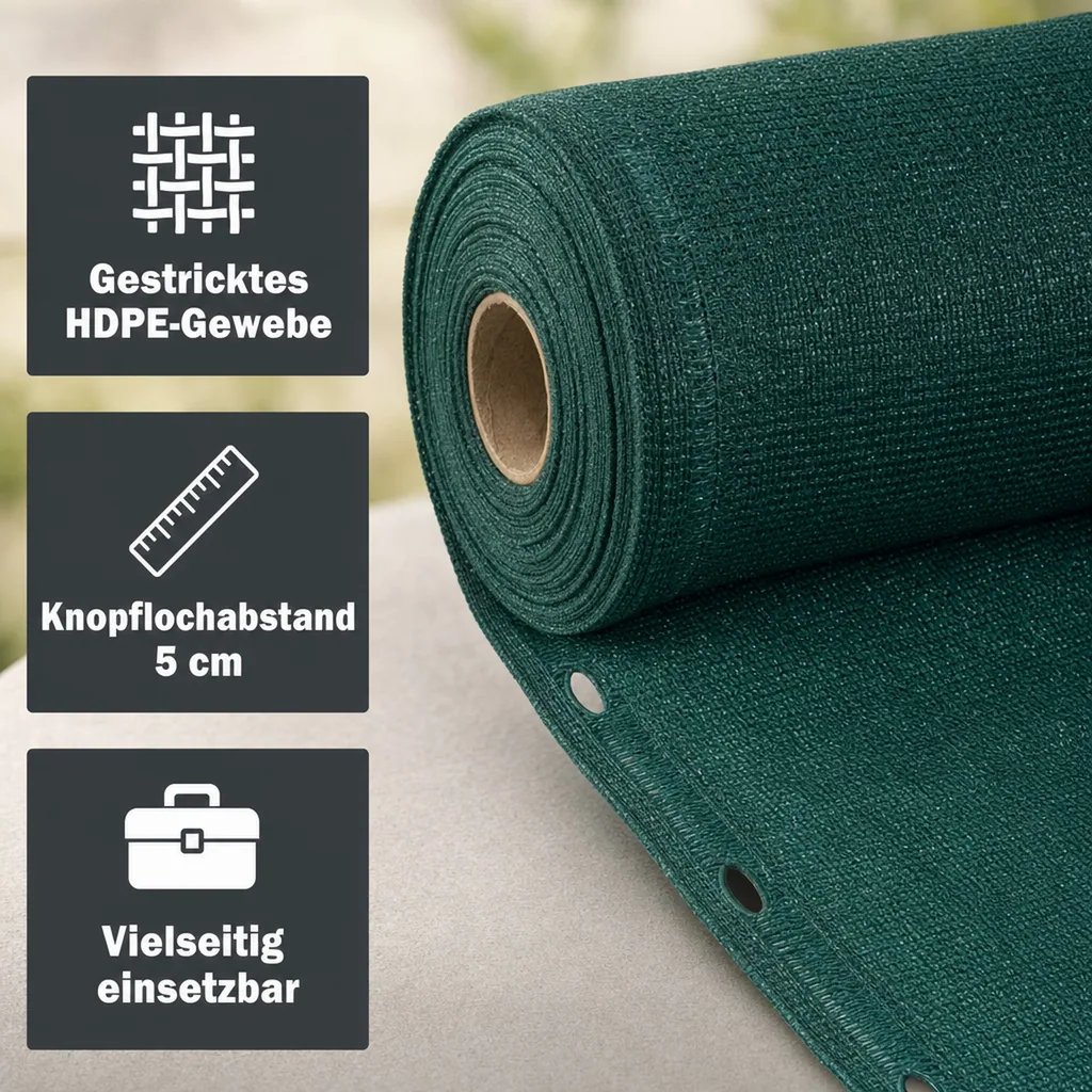 Wind- u. Sichtschutznetz 1,5 m Breite x 7 Meter