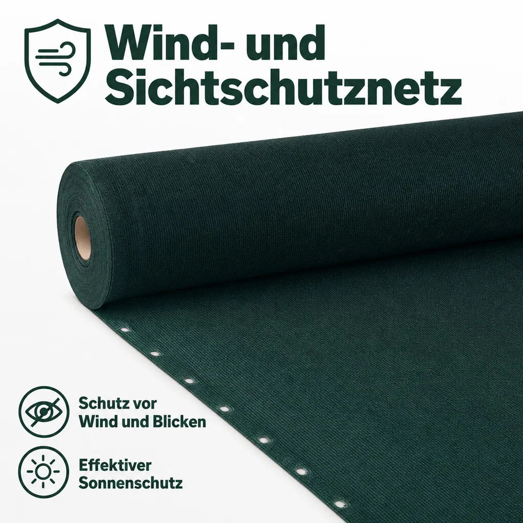 Wind- u. Sichtschutznetz 1,5 m Breite x 7 Meter