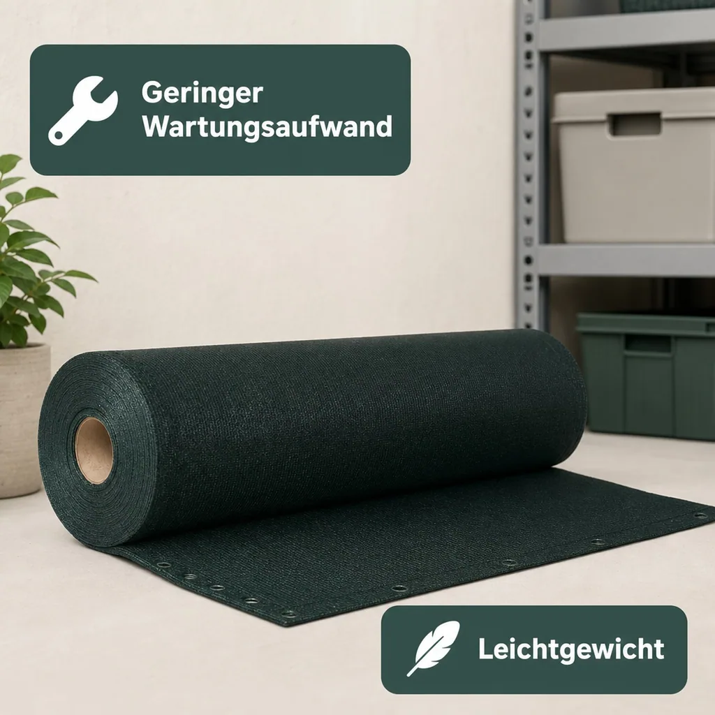 Sichtschutznetz, Windschutznetz 1m x 9m, Zaunblende, HDPE Gewebe, Grün