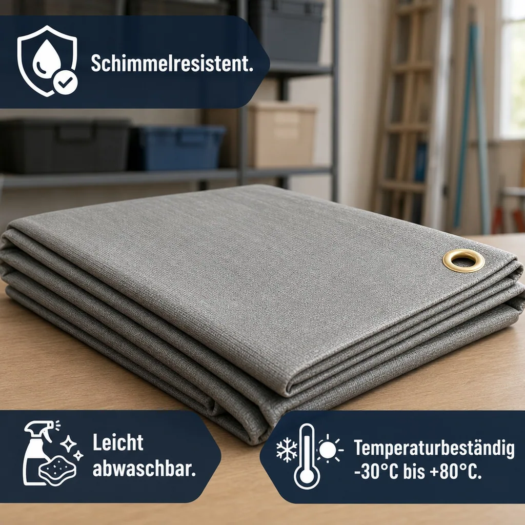 Abdeckplane, 280 g/m², grau 10x12 (120m²), Gewebeplane, Bauplane, wasserdicht