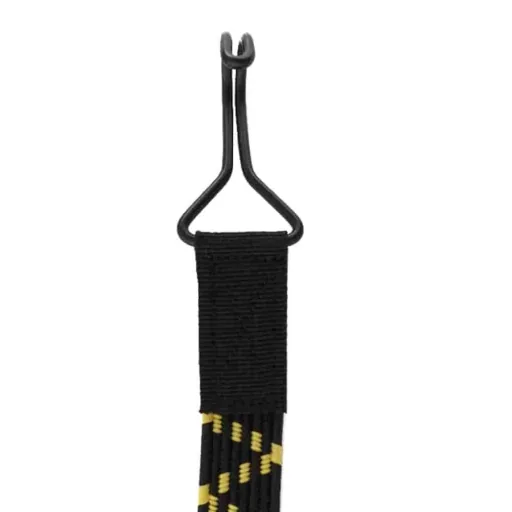 Spanngurt elastisch, Gummiband mit Haken, 60 cm, gelb/schwarz