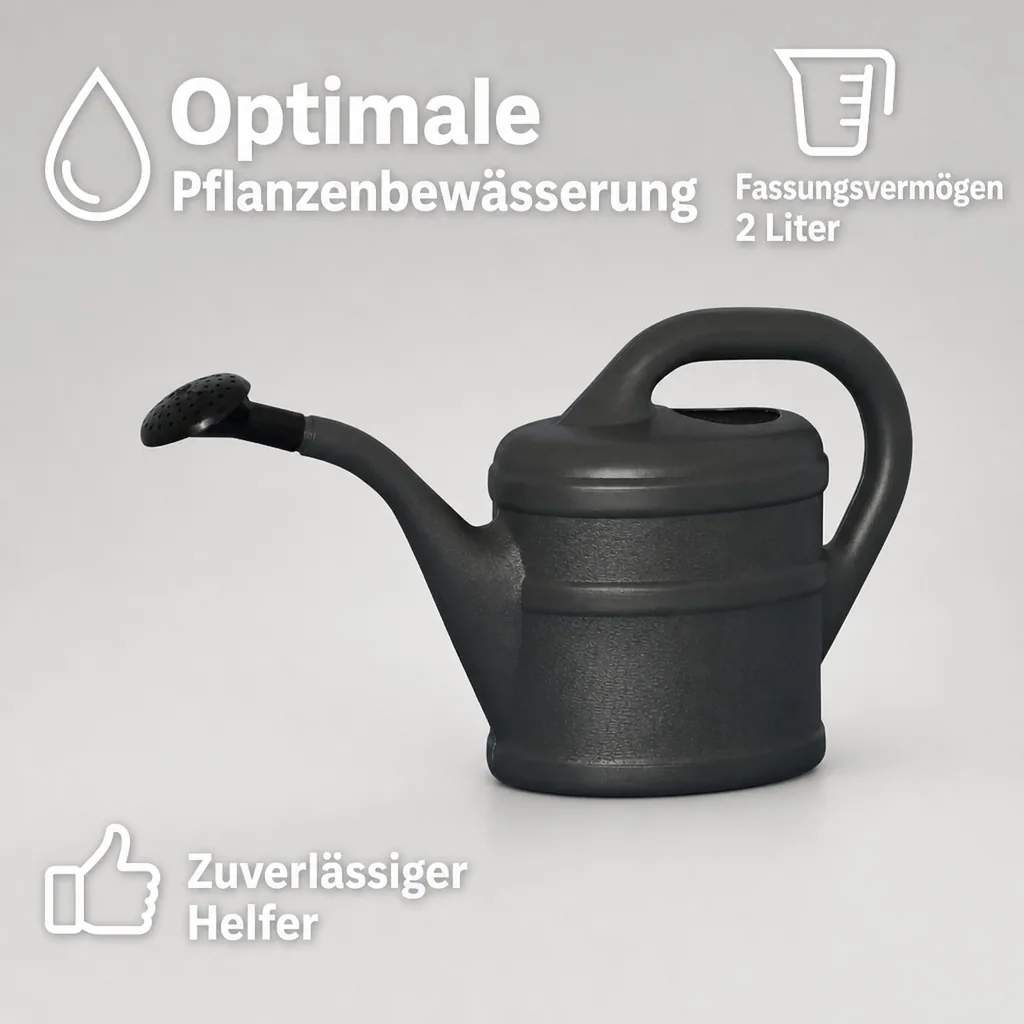 Gießkanne, 2l, Anthrazit, Kunststoff, Blumengießkanne