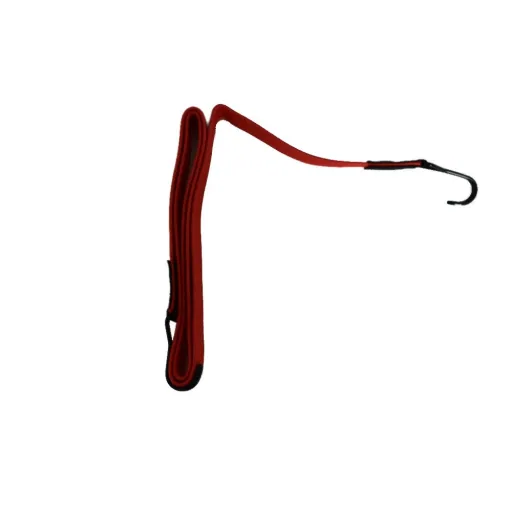 Spanngummi mit Haken, Flaches Band, 150 cm, Rot, Extra Stark