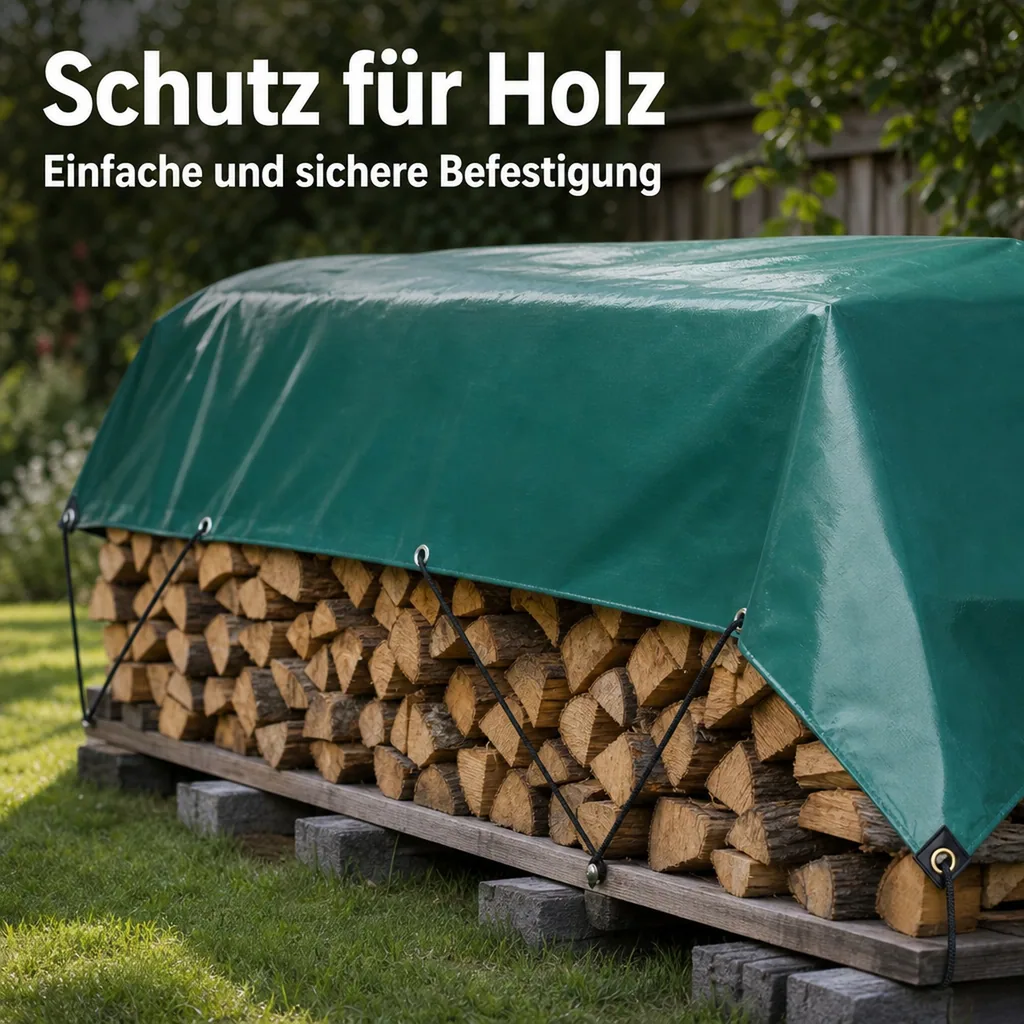 PVC Plane 650 g/m², Abdeckplane, grün 6x10m (60m²), wasserdicht, reißfest