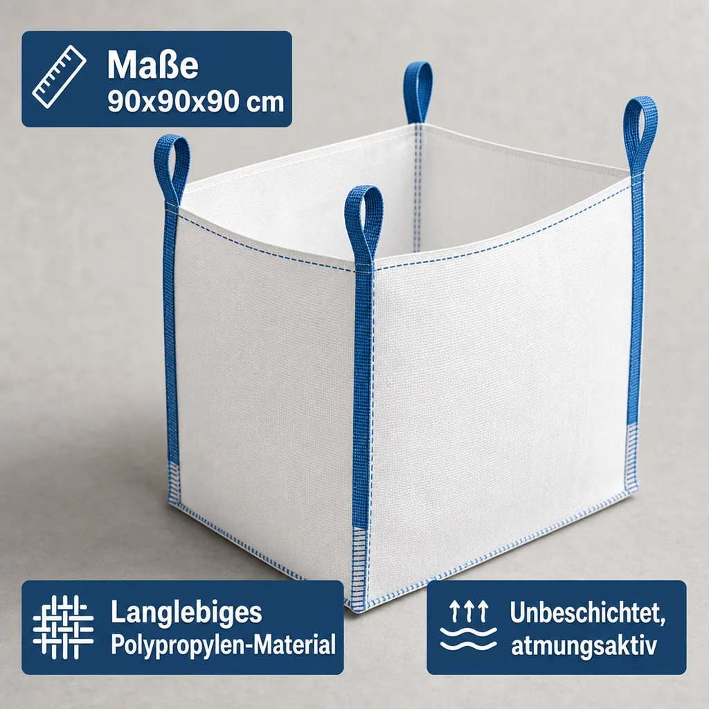 Big Bag 1000kg, offen, 90x90x90 cm, Schüttgut