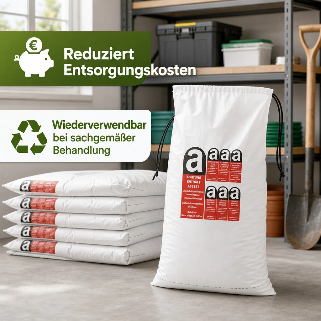 KMF Sack, Mineralwolle Sack, 140x220 cm, 1200 Liter, Mineralfaserabfall Sack
