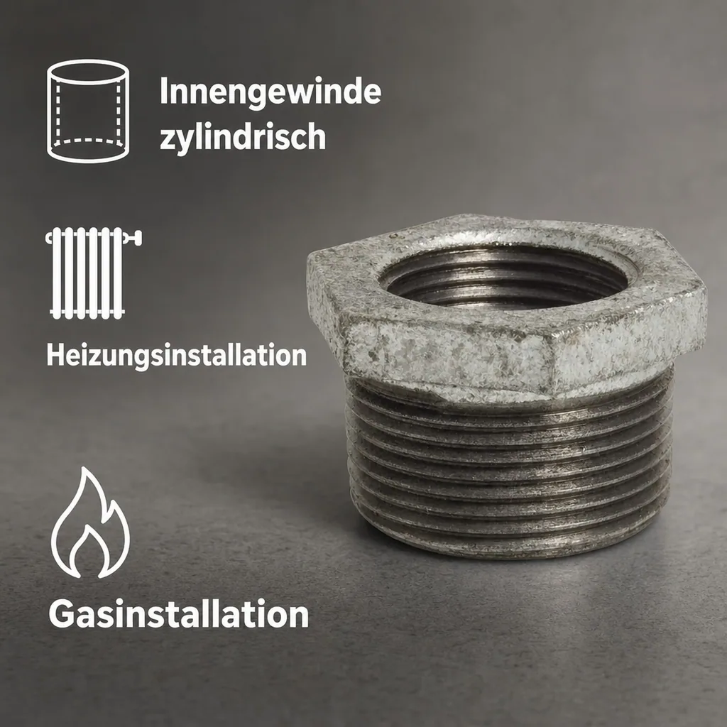 Gewindefitting Temperguss Reduzierstück 3/4" AG x 1/2" IG