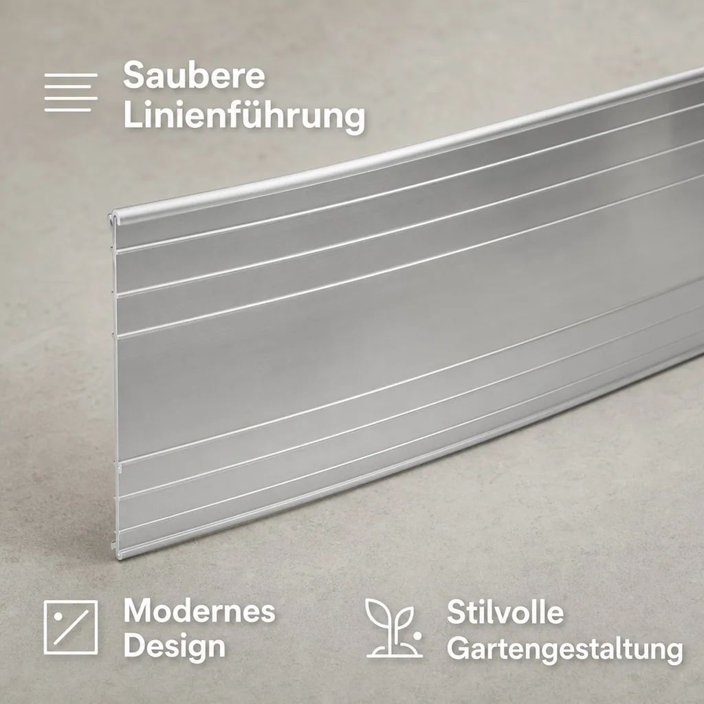 Ultra Starke Alu Rasenkanten 10-14-24 cm, Breite: 14 cm; Menge: 10 Stück; Länge-GS: 1 m
