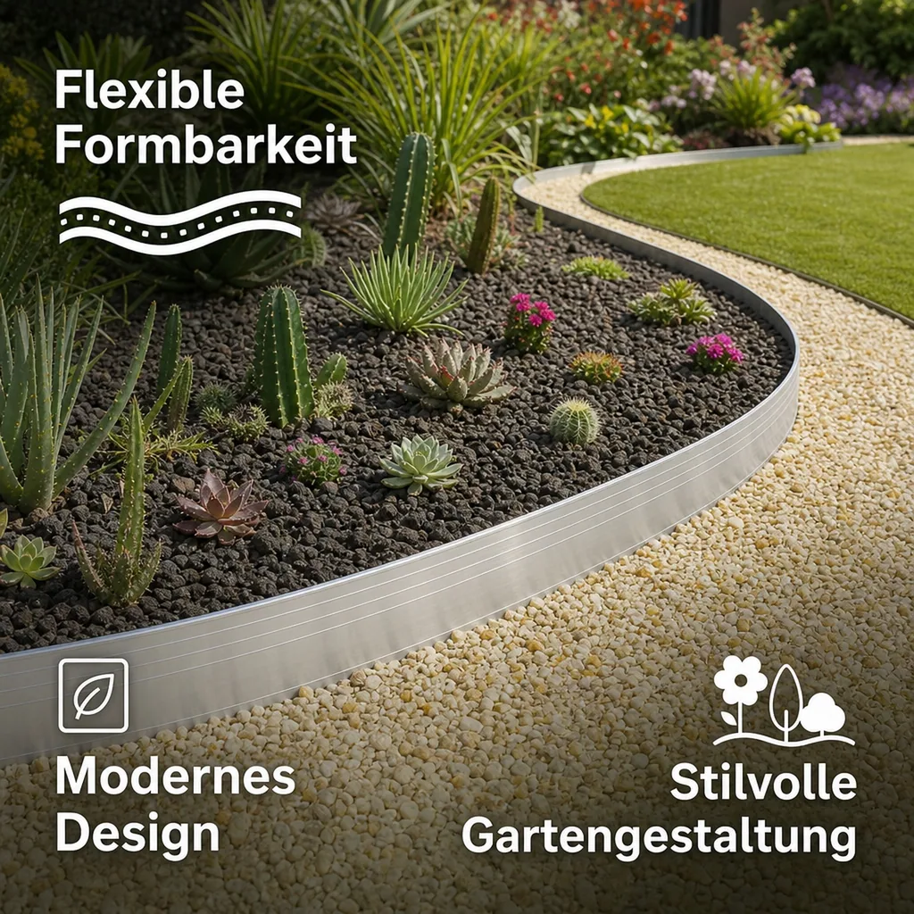 Ultra Starke Alu Rasenkanten 10-14-24 cm, Breite: 14 cm; Menge: 20 Stück; Länge-GS: 1 m