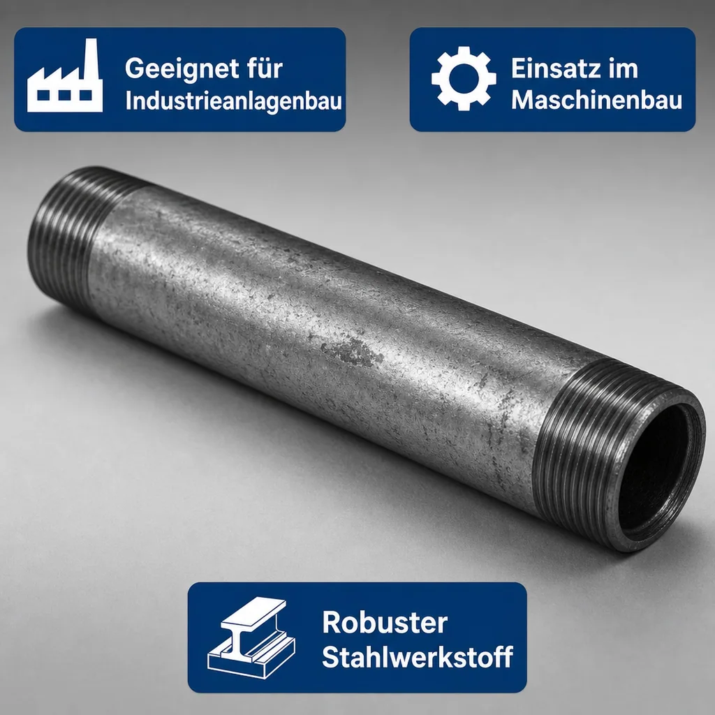 Gewindefitting Rohrnippel verzinkt 1" AG x 1" AG 150 mm