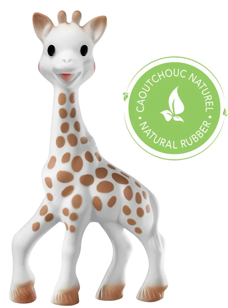 Sophie la girafe Beißring, Ringrassel - Naturkautschuk, Stoffbeutelchen (Geschenkkarton weiß)