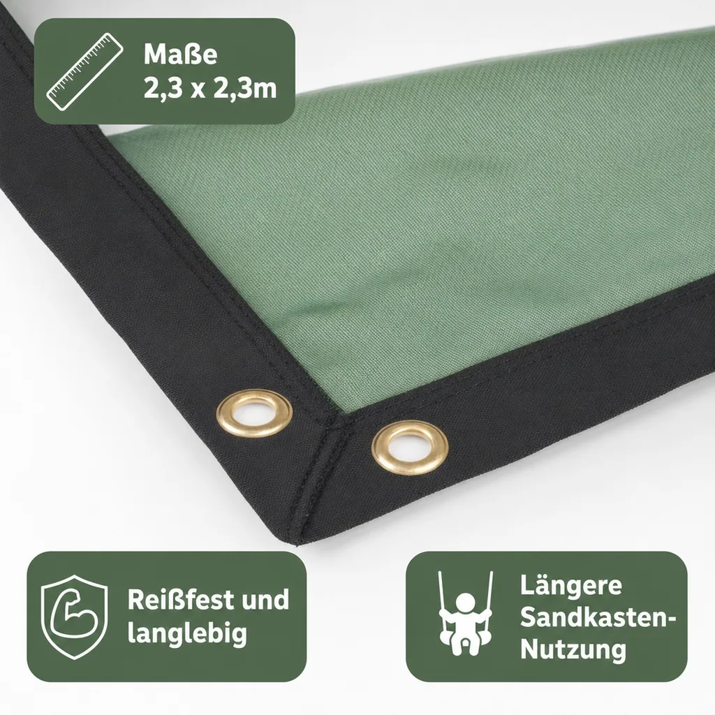 Sandkastenabdeckung, Feinmaschiges Netz, 2,3x2,3m, Inkl. Expanderseil