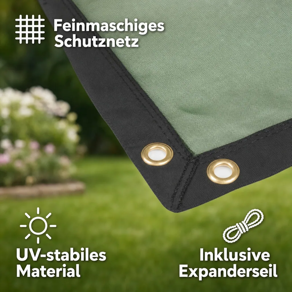Sandkastenabdeckung, Feinmaschiges Netz, 2,3x2,3m, Inkl. Expanderseil