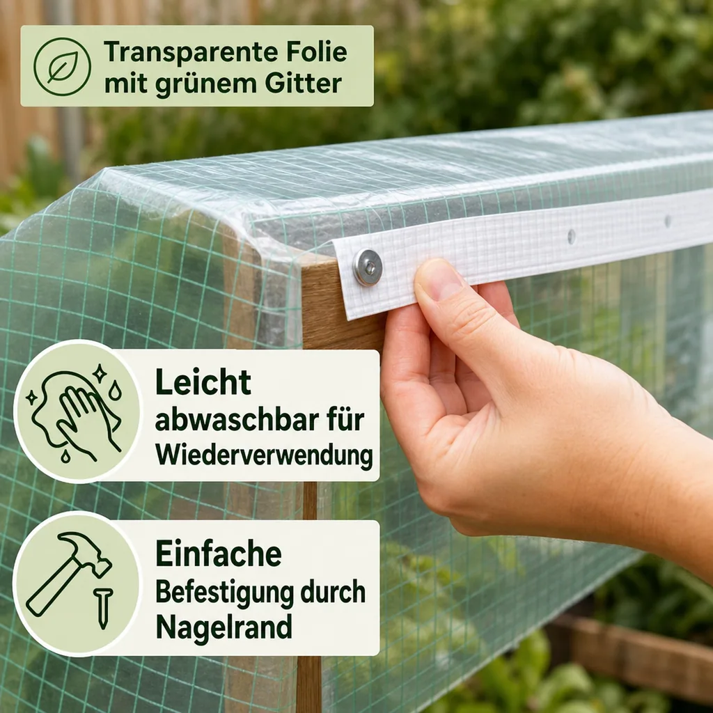 Gitterfolie, Gewächshausfolie, Gartenfolie, 2 Breite x 5 Meter