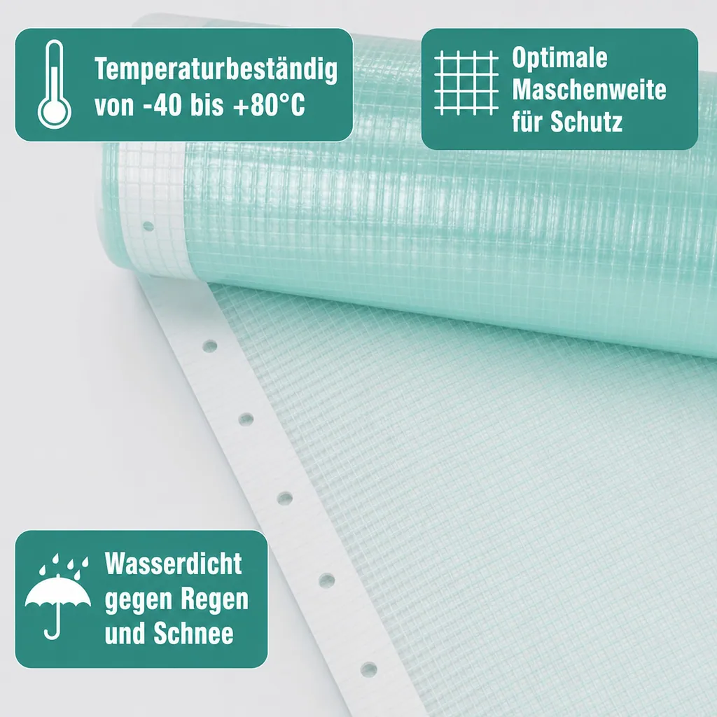 Gitterfolie mit Nagelrand, Gewächshausfolie, Gartenfolie, Abdeckfolie