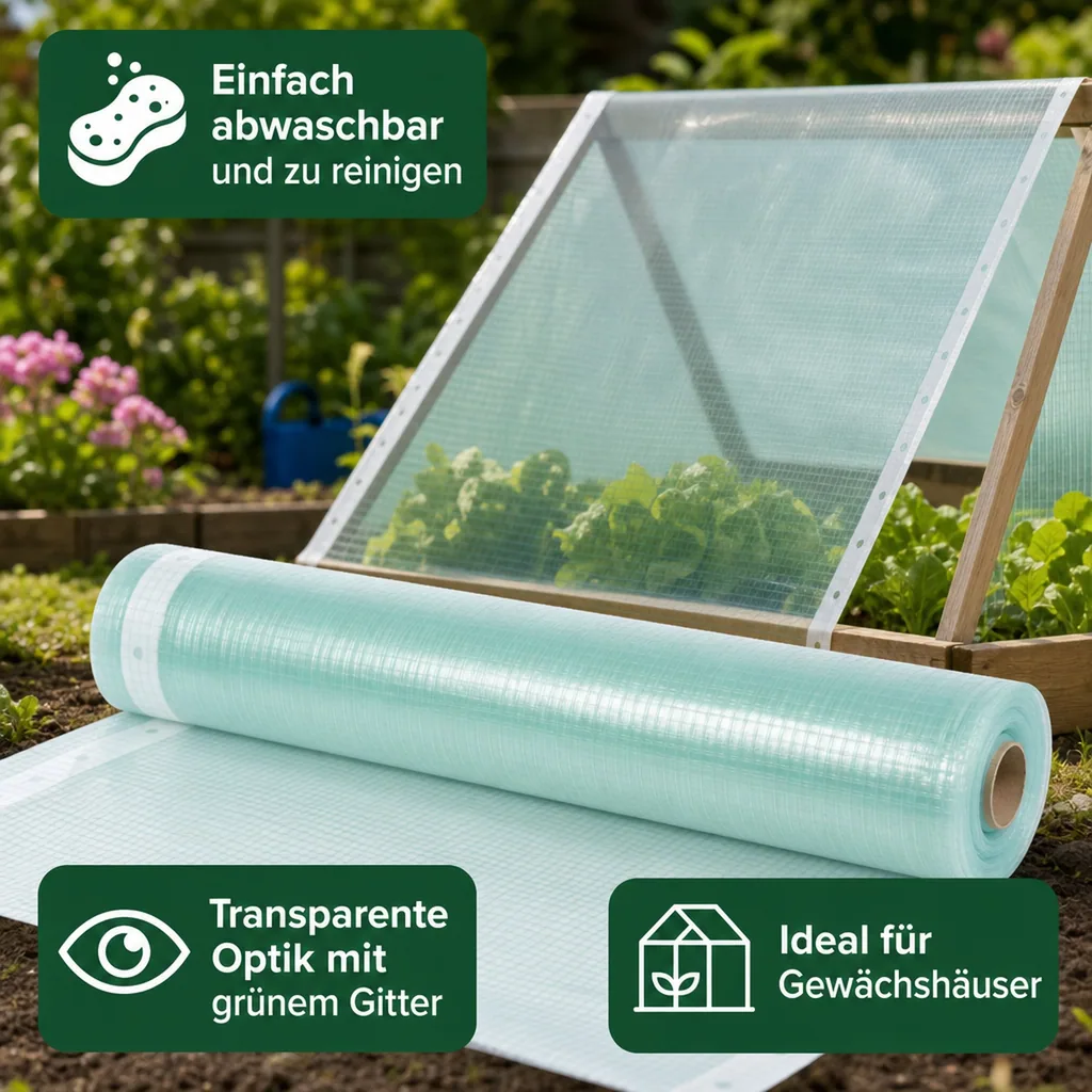 Gitterfolie mit Nagelrand, Gewächshausfolie, Gartenfolie, Abdeckfolie